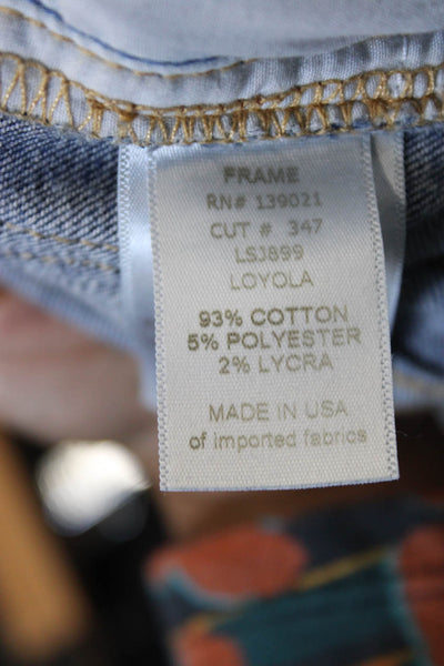 Frame Womens Skinny Jeans Blue Mid Rise Cotton Size 24