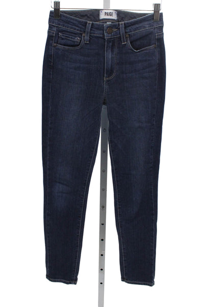 Paige Women Blue Viscose Skinny Jeans Mid Rise Size 24