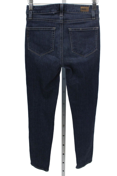 Paige Women Blue Viscose Skinny Jeans Mid Rise Size 24