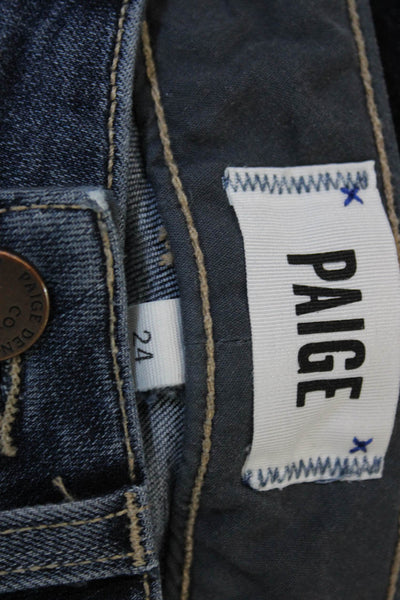Paige Women Blue Viscose Skinny Jeans Mid Rise Size 24