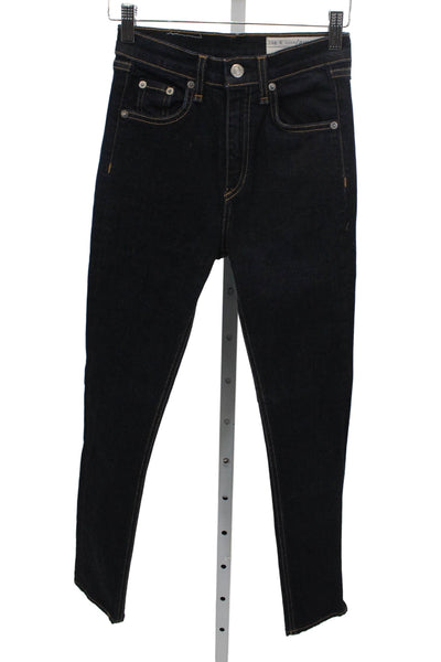 Rag & Bone Jean Womens Skinny Jeans Blue Cotton Mid Rise 26 Inseam Size 24