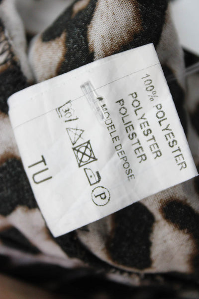 Vie Ta Vie Women Multicolor Animal Print VNeck Blouse Long Sleeve Size One Size