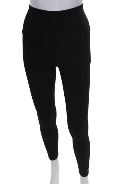 Running Bare Womens Black Ankle Leggings Nylon Pull On Size 4
