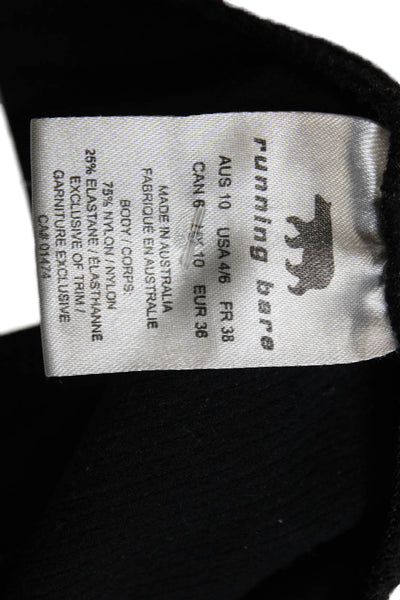 Running Bare Womens Black Ankle Leggings Nylon Pull On Size 4