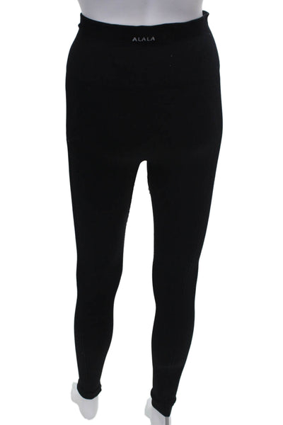 ALALA Womens Compression Nylon Leggings Black Size M