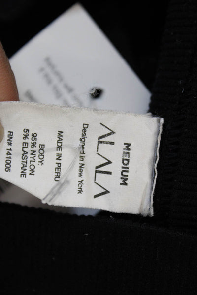 ALALA Womens Compression Nylon Leggings Black Size M