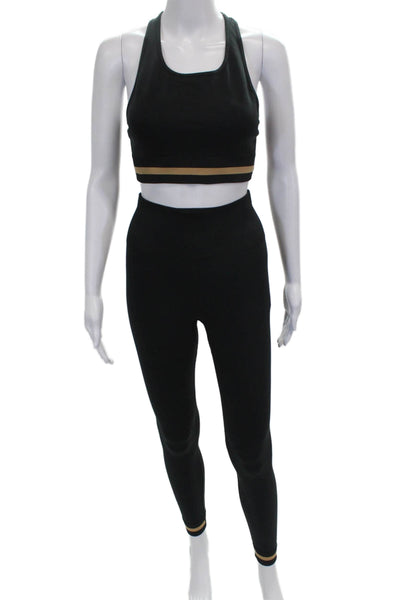 The Upside Womens Sports Bra Pull On Leggings Set Black Beige Size 6