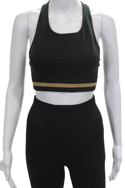 The Upside Womens Sports Bra Pull On Leggings Set Black Beige Size 6