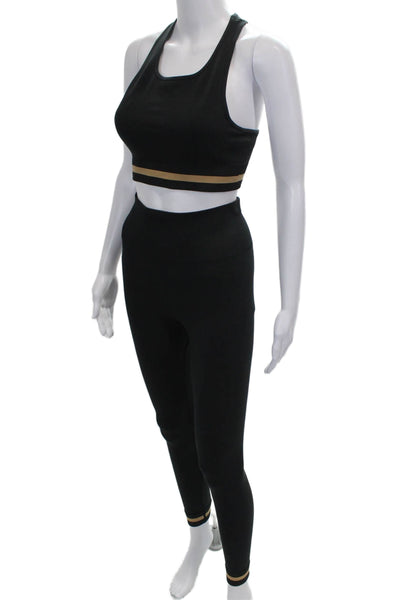 The Upside Womens Sports Bra Pull On Leggings Set Black Beige Size 6
