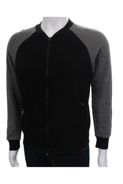 Zara Mens Bomber Jacket Black Polyester Zip Size M