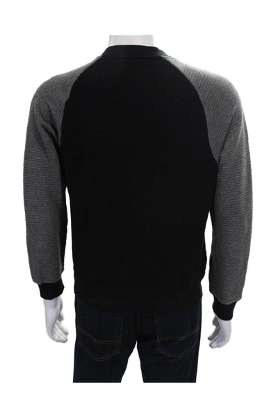 Zara Mens Bomber Jacket Black Polyester Zip Size M