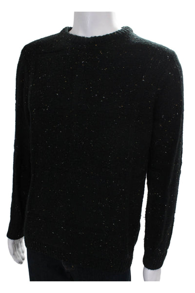 Zara Mens Pullover Sweater Black Acrylic Crew Neck Long Sleeve Size M