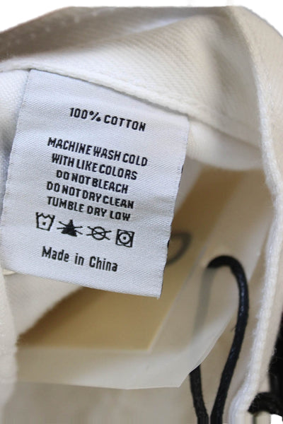 Grlfrnd Women Cargo Pants White Mid Rise Cotton Size 27
