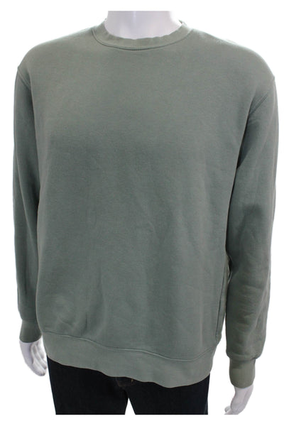 Zara Unisex Adults Pullover Sweatshirt Green Cotton Crew Neck Size M
