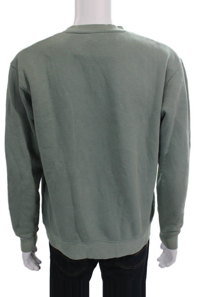 Zara Unisex Adults Pullover Sweatshirt Green Cotton Crew Neck Size M