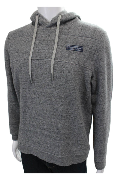 Vineyard Vines Mens Pullover Hoodie Gray Cotton Crew Neck Long Sleeve Size S