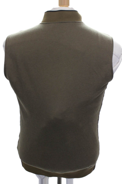 Zara Man Mens Quilted Vest Green Polyester Zip Size L