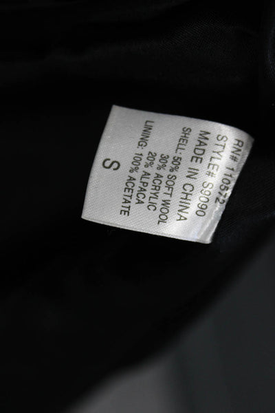 Twelfth Street by Cynthia Vincent Women Black Wool Cardigan 3/4 Sleeve Size S