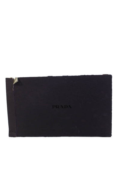Prada Womens Bow Accent Ankle Tie Heels Black Size 7