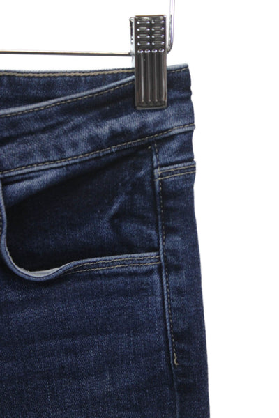 L Agence Women Straight Jeans High Rise Blue Cotton Blend Size 23