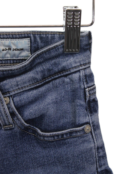 AG Adriano Goldschmied Women Ankle Jeans Blue Mid Rise Button Fly Size 24