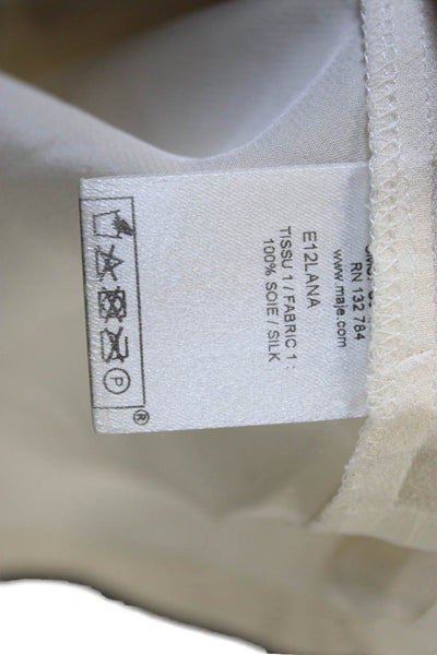 Maje Women Silk Scoop Neck Sleeveless Basic Tank White Size 2