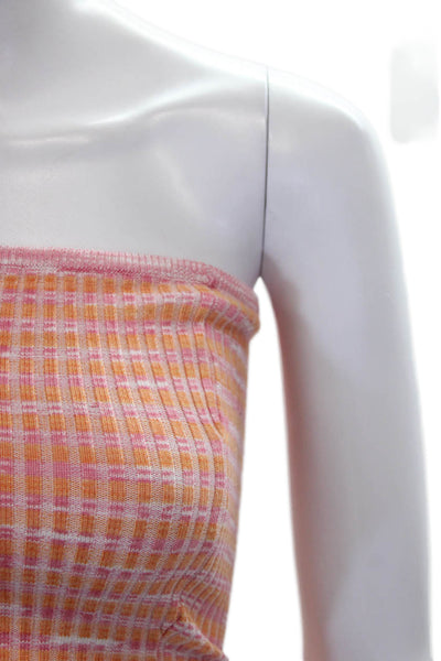 Lovers + Friends Womens Striped Pant Set Orange Pink Size Extra Small