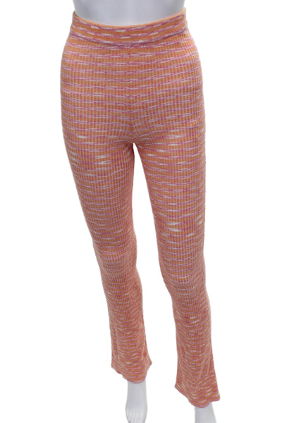 Lovers + Friends Womens Striped Pant Set Orange Pink Size Extra Small