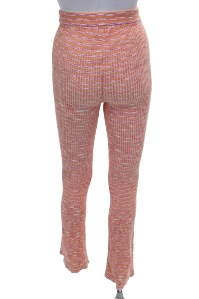 Lovers + Friends Womens Striped Pant Set Orange Pink Size Extra Small