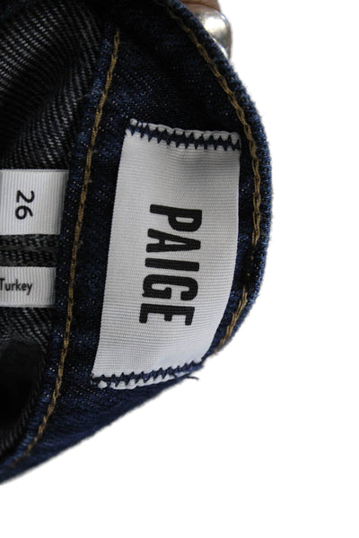 Paige Womens Mini Skirt Blue Cotton Button Solid Size 26