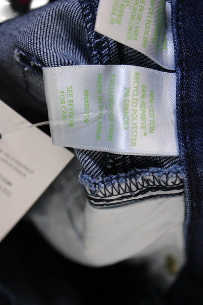 Lilly Pulitzer Women Straight Jeans Blue Cotton Blend Mid Rise Size 2