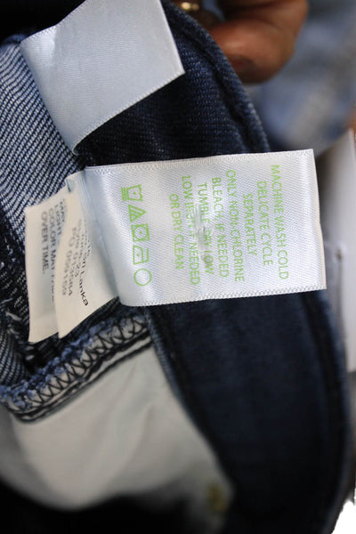 Lilly Pulitzer Women Straight Jeans Blue Cotton Blend Mid Rise Size 2