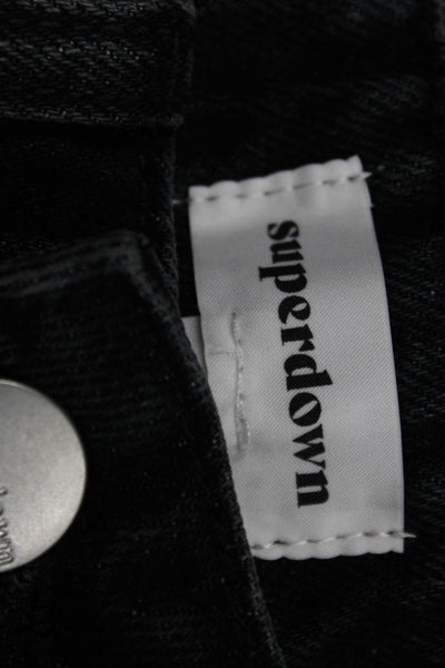 Superdown Womens Black High Rise Straight Jeans Cotton Blend Size 25