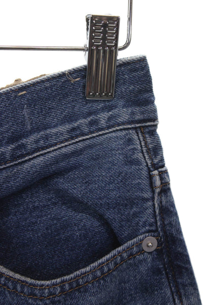 Madewell Women Wide Leg Jeans Blue Cotton High Rise Button Size 25