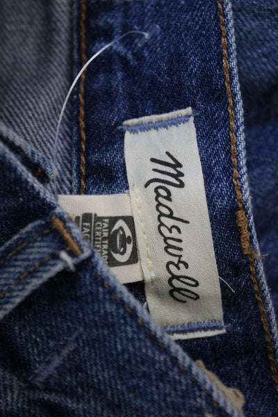 Madewell Women Wide Leg Jeans Blue Cotton High Rise Button Size 25