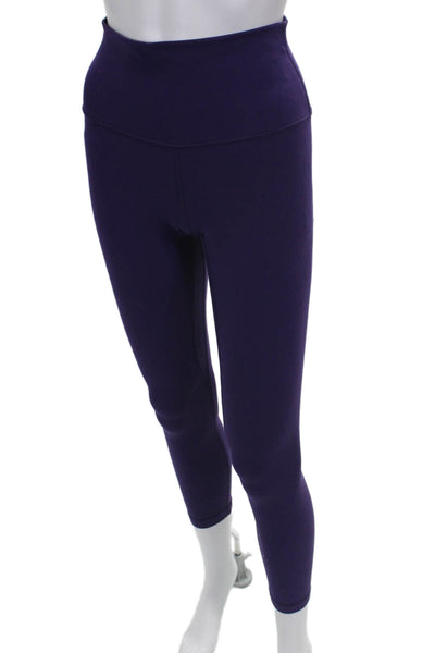 Lululemon Women Capri Leggings Purple Nylon Size 6