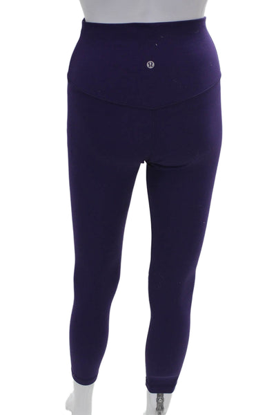 Lululemon Women Capri Leggings Purple Nylon Size 6