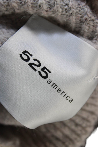 525 America Womens Pullover Sweater Beige Mock Neck Long Sleeve Size M