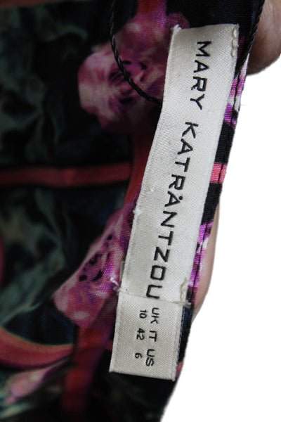 Mary Katrantzou Women Shift Dress Multicolor Silk Boat Neck Knee Length Size 6