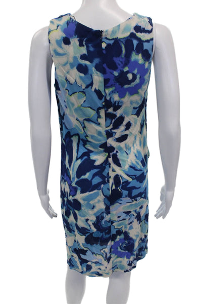 Etro Women Sheath Dress Multicolor Floral Cowl Neck Knee Zip Size 42