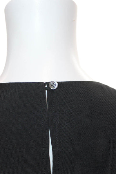 J Crew Collection Womens Short Sleeve V Neck Black Jumpsuit Size 6