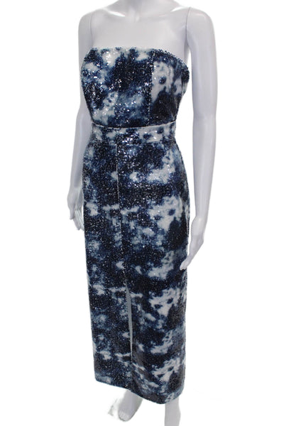 Nasty Gal Women Strapless Pencil Dress Multicolor Tie Dye Zip Size 6