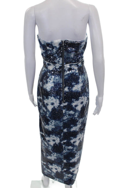 Nasty Gal Women Strapless Pencil Dress Multicolor Tie Dye Zip Size 6