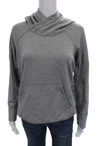 Lululemon Womens Pullover Cowl Neck Cotton Gray Long Sleeve Size 6