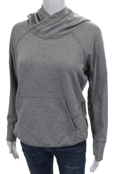 Lululemon Womens Pullover Cowl Neck Cotton Gray Long Sleeve Size 6