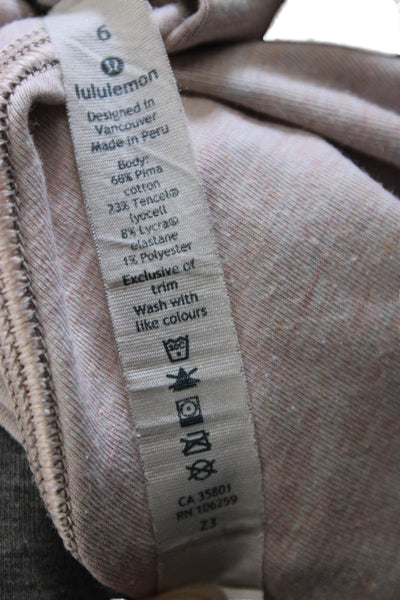 Lululemon Womens Pullover Cowl Neck Cotton Gray Long Sleeve Size 6