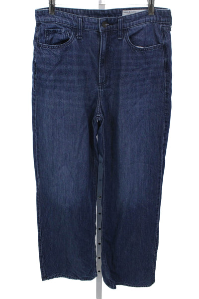 Rag & Bone Women Wide Leg Jeans High Rise Blue Cotton Size 27