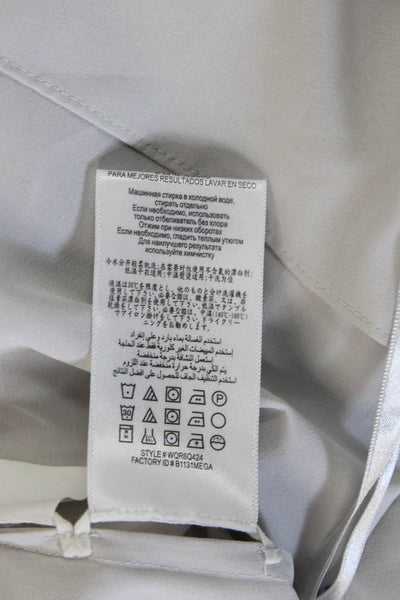 BCBG Max Azria Women Blouson Dress Gray 3/4 Sleeve Round Neck Polyester Size S