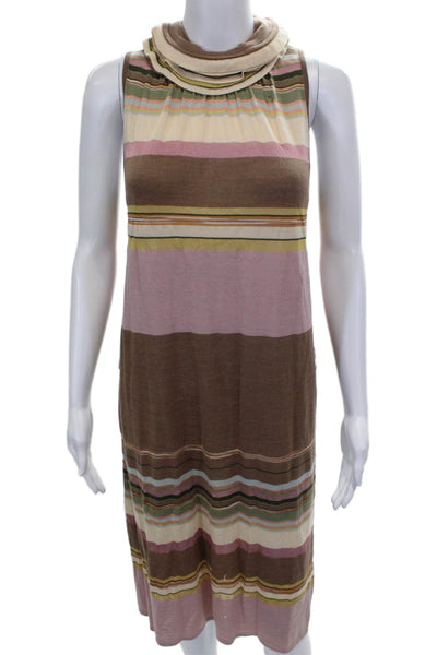 Missoni Womens Tank Dress Multicolor Wool Cowl Neck Long Sleeveless Size S