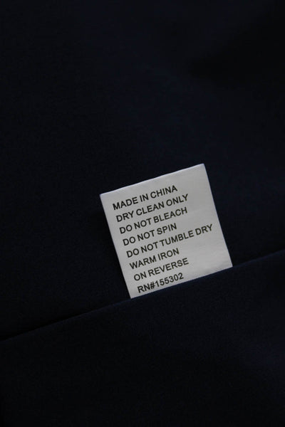 Harper Women Shift Dress Blue Round Neck 3/4 Sleeve Short Zip Size S